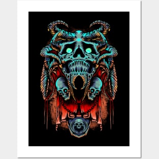 SKULL HORNS Posters and Art